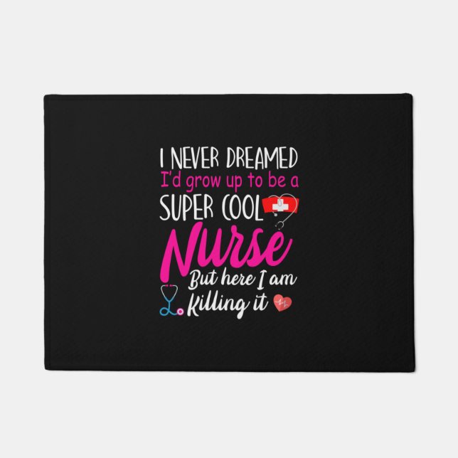 Nurse Gift | Super Cool Nurse Doormat (Front)