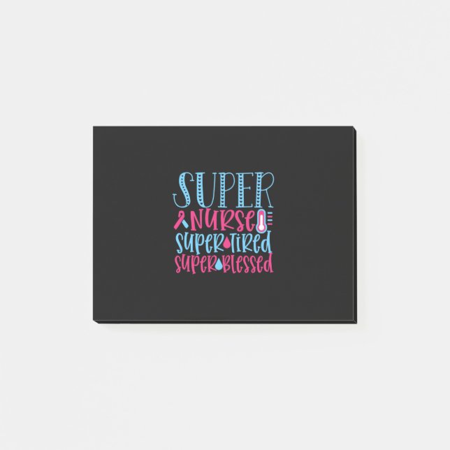 Nurse Gift | Super Nurse Super Tired Post-it Notes (Front)