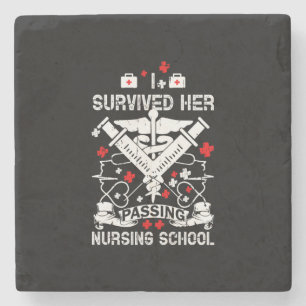 Nurse Gift Survided Her Passing Nursing Stone Coaster