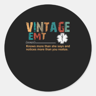 Nurse Gift | Vintage EMT Nurse Lover Gift Classic Round Sticker
