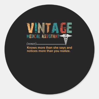 Nurse Gift | Vintage Medical Assistant Nurse Lover Classic Round Sticker