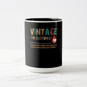 Nurse Gift Vintage Phlebotomist Beautiful Gift Two-Tone Coffee Mug