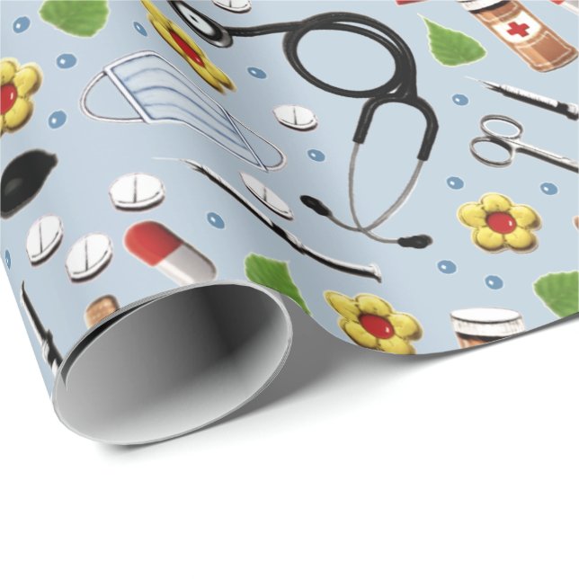 Nurse Gift Wrapping Paper (Roll Corner)