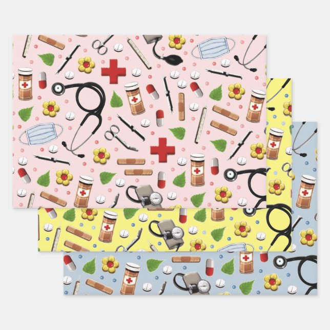 Nurse Gift Wrapping Paper Sheet (Set)