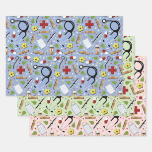 Nurse Gift Wrapping Paper Sheet