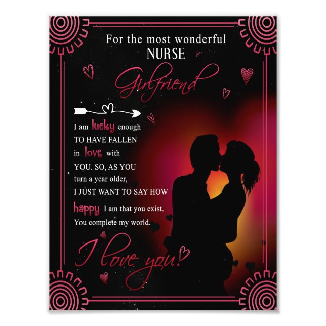 Nurse Girlfriend Gift | From Boyfriend Valentine Photo Print (Front)