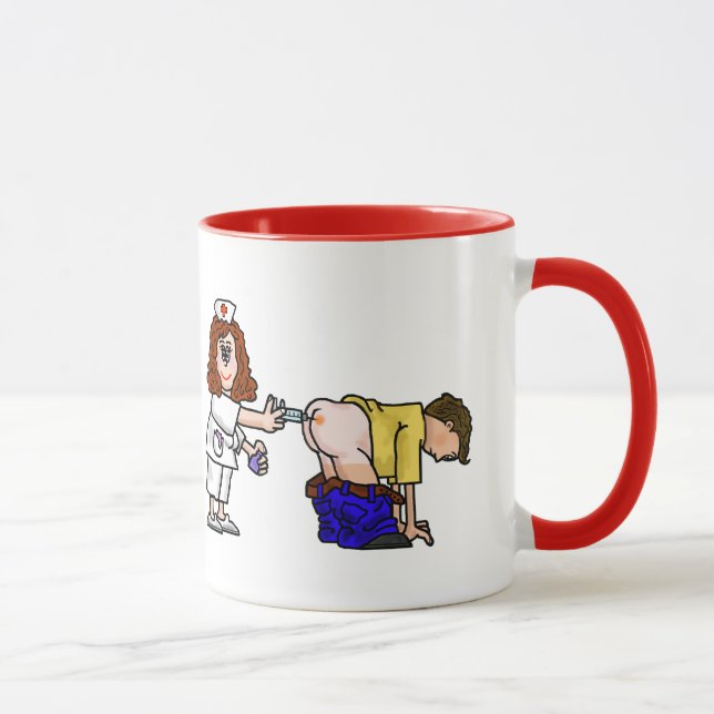 Nurse Giving Shot in Rear End Mug (Right)