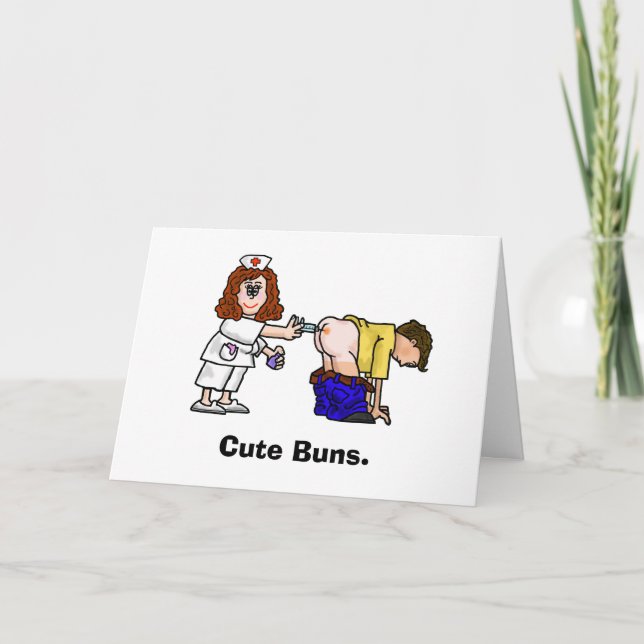 Nurse Giving Shot in The Butt Birthday Card (Front)