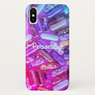 Nurse glitter look medication pink purple Case-Mate iPhone case