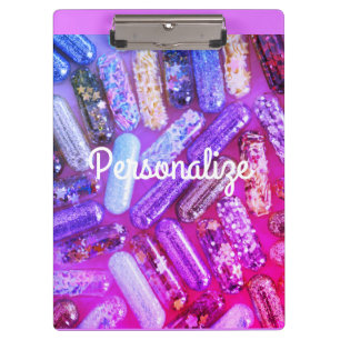Nurse glitter medication clipboard