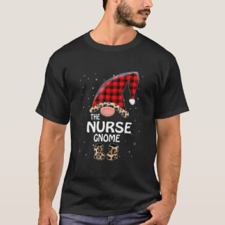 Nurse Gnome Buffalo Plaid Matching Family Christma T-Shirt