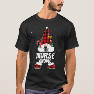 Nurse Gnome Buffalo Plaid Matching Family Christma T-Shirt