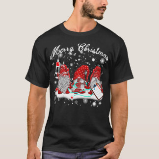 Nurse Gnomes Santa Christmas Light T-Shirt