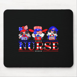 Nurse Gnomies 4th Of July Cute Gnome Nursing RN Me Mouse Pad
