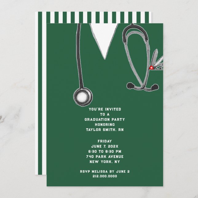 Nurse Grad Party Invitation (Front/Back)