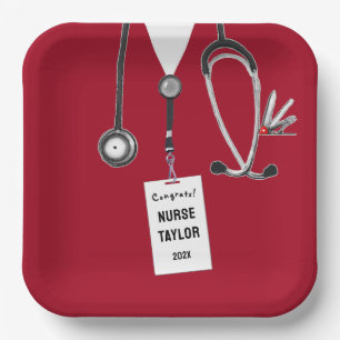 Nurse Grad Party Paper Plates