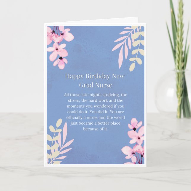 Nurse Graduate Birthday Card (Front)