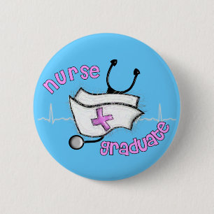 Nurse Graduate Gifts (Cap and Stethoscope Design) 6 Cm Round Badge