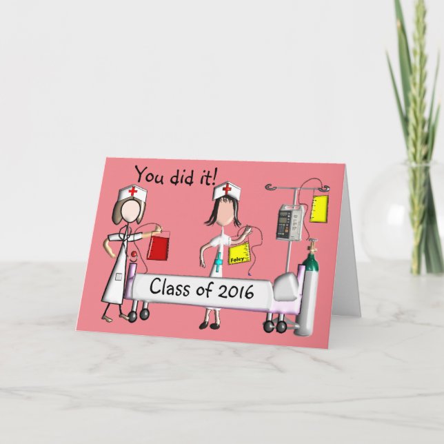 Nurse Graduation Cards Class of 2016 Pink (Front)