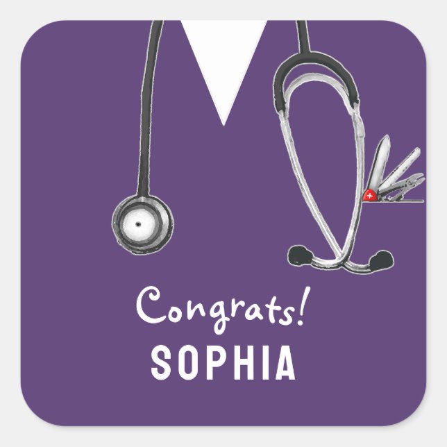Nurse Graduation Congrats Square Sticker (Front)