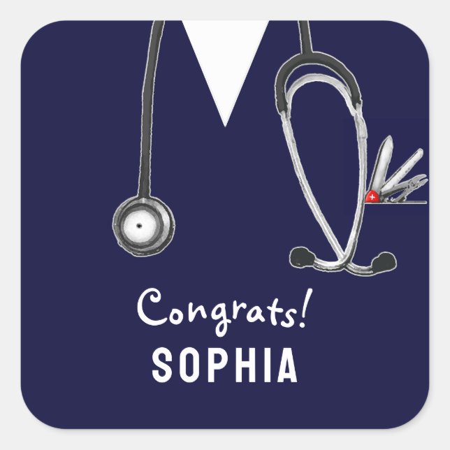 Nurse Graduation Congrats Square Sticker (Front)