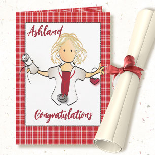 Nurse Graduation Congratulations Female Cartoon Card