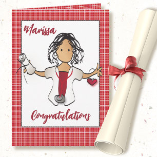 Nurse Graduation Ethnic Female Cartoon  Card
