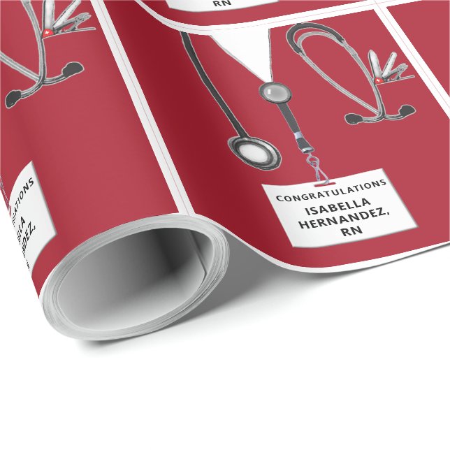 Nurse Graduation Gift Wrapping Paper (Roll Corner)