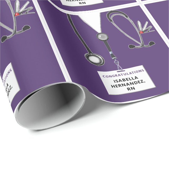 Nurse Graduation Gift Wrapping Paper (Roll Corner)