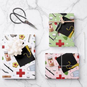 Nurse Graduation Gift Wrapping Paper Sheets