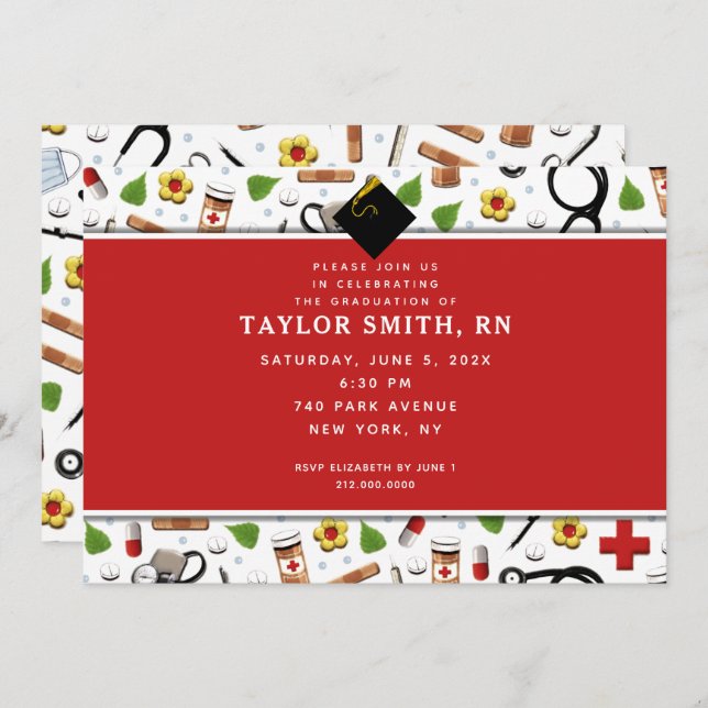 Nurse Graduation Invitations (Front/Back)