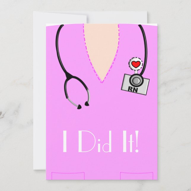 Nurse Graduation  Invitations Pink (Front)
