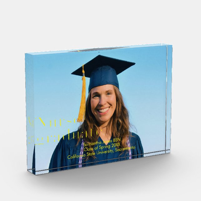 nurse graduation keepsake photo block (Left)