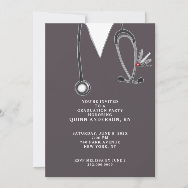 Nurse Graduation Nursing School Invitation (Front)