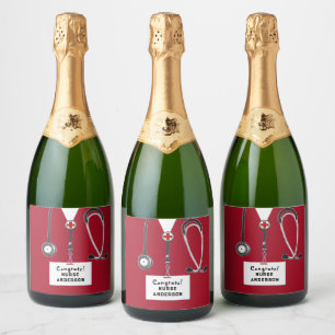 Nurse Graduation Nursing School Sparkling Wine Label