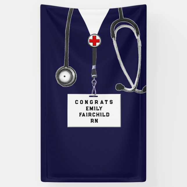 Nurse Graduation Party Congrats Banner (Vertical)