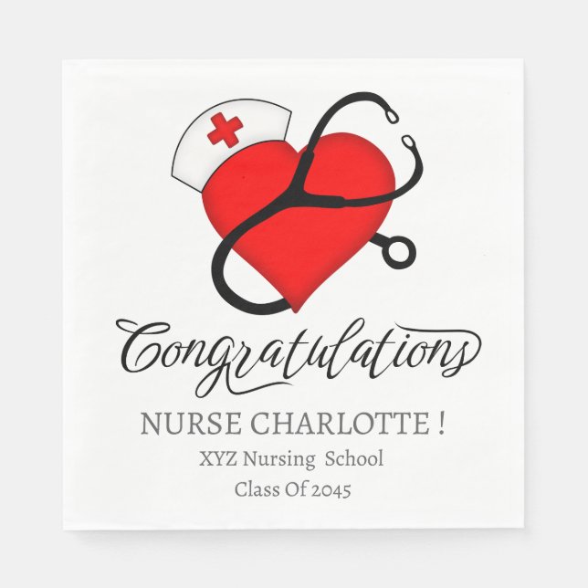  Nurse Graduation Party Napkin (Front)
