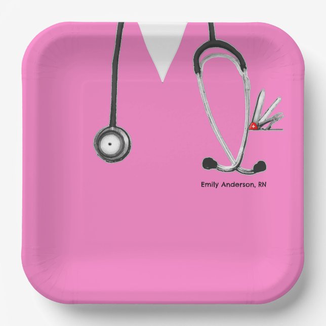 Nurse Graduation Party Paper Plate (Front)