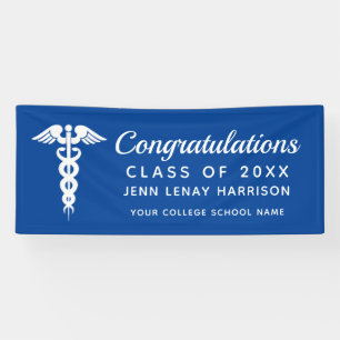 Nurse Graduation Party Royal Blue Personalised Banner