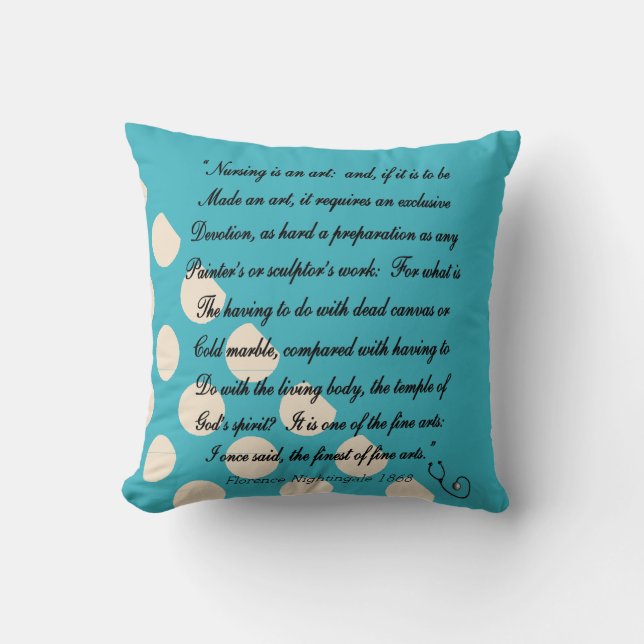 Nurse Graduation Pillow Florence Nightingale Quote (Front)