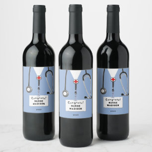 Nurse Graduation Wine Label
