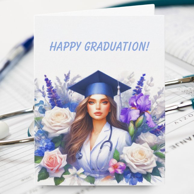 Nurse Graduation with Iris and Roses Card (Creator Uploaded)
