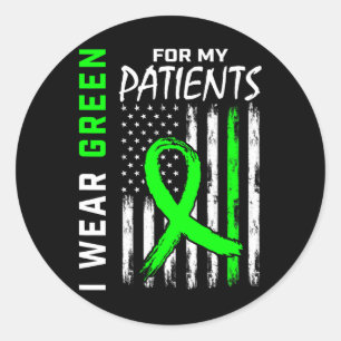 Nurse Green For My Patients Kidney Disease Awarene Classic Round Sticker