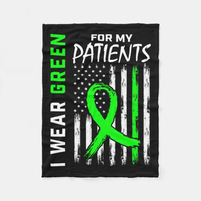 Nurse Green For My Patients Kidney Disease Awarene Fleece Blanket (Front)