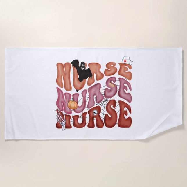 Nurse Halloween Beach Towel (Front)