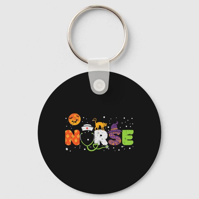 Nurse Halloween Costume Stethoscope Heartbeat Pump Key Ring (Front)