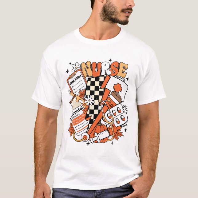 Nurse Halloween Cute Fall  T-Shirt (Front)
