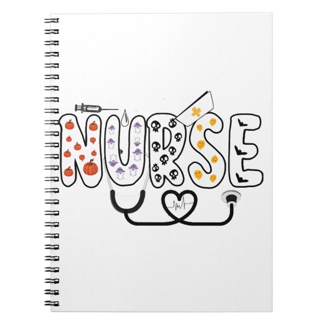 Nurse Halloween Funny Ghost halloween nursing  Notebook (Front)