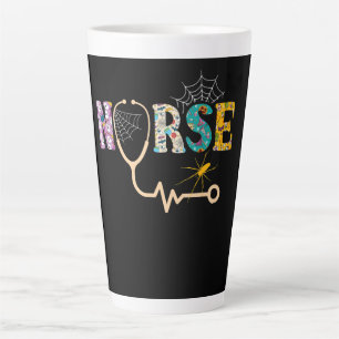 Nurse Halloween Gift With Pumpkin Boo Spider Latte Mug