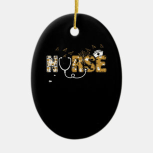 Nurse Halloween Gift With Pumpkin Boo Spider Witch Ceramic Tree Decoration